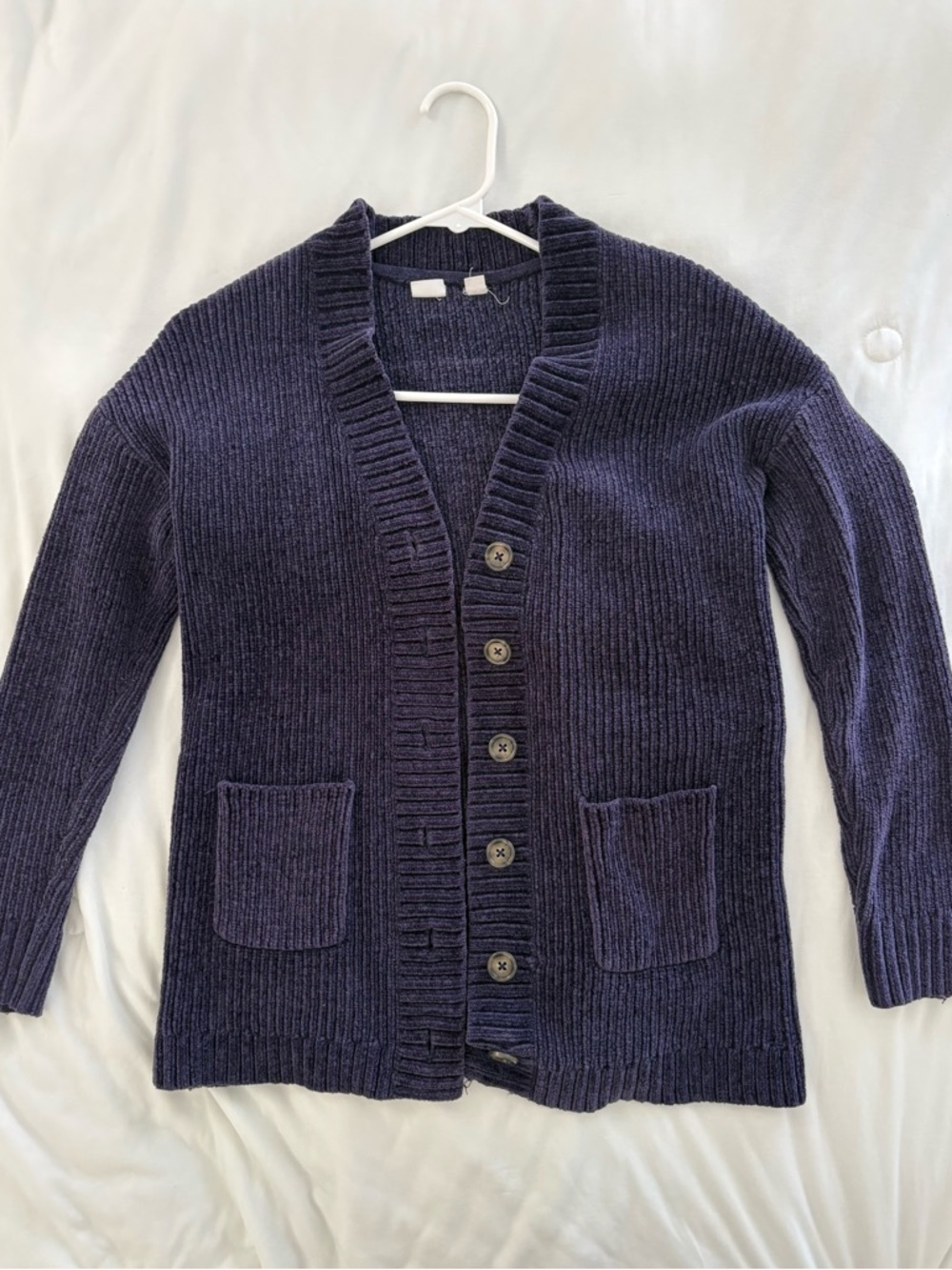 GAP Dark Navy Ribbed Button Cardigan Sweater